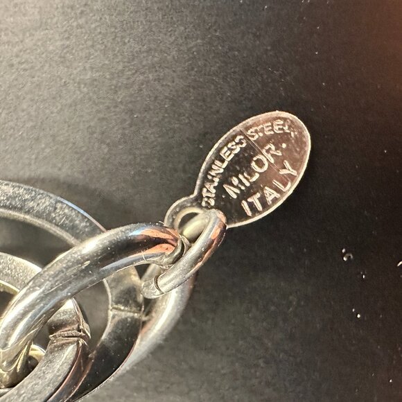 ✨ 30” Italian Stainless Steel Link Necklace – Bold Polished Chain by Milor Italy - Picture 2 of 3